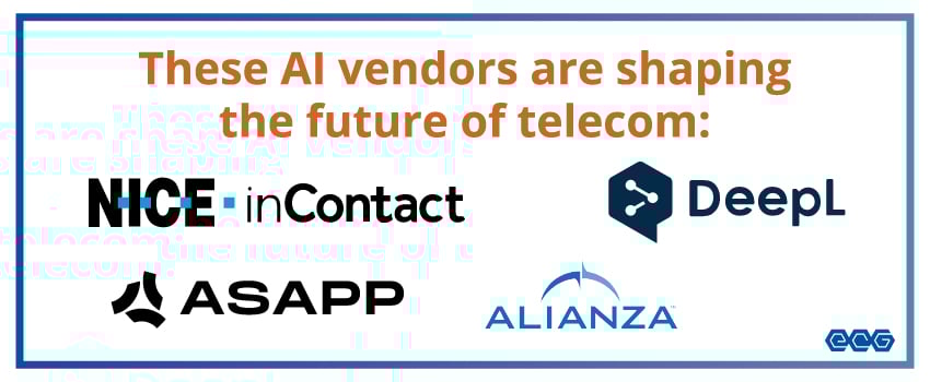 A graphic depicting the AI vendors shaping the future of telecom.