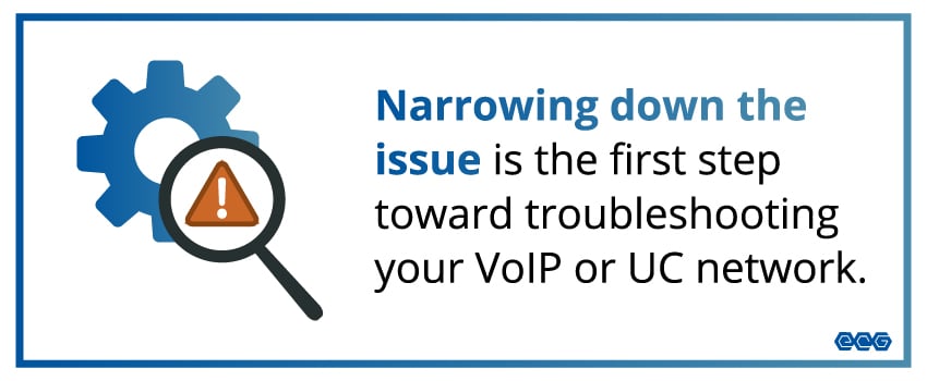 Narrowing down the issue is the first step toward troubleshooting your VoIP or UC network.