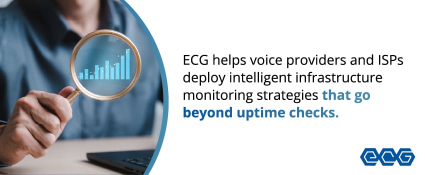 ECG helps voice providers and ISPs deploy intelligent infrastructure monitoring strategies that go beyond uptime checks.