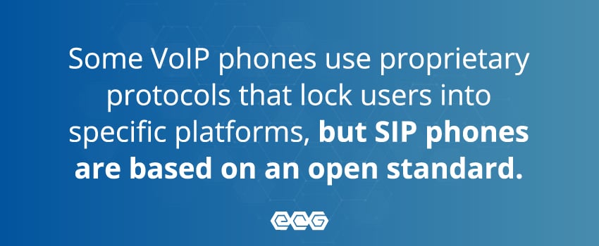 Some VoIP phones use proprietary protocols that lock users into specific platforms, but SIP phones are based on an open standard.