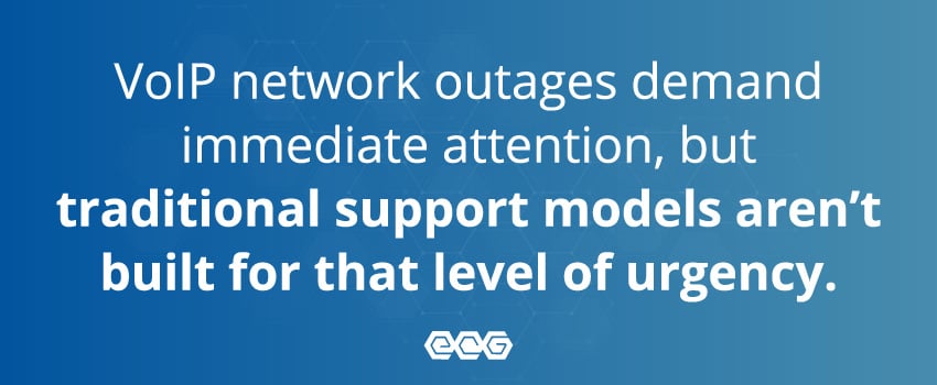 VoIP network outages demand immediate attention, but traditional support models aren’t built for that level of urgency.